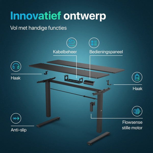 Flowsense Zit Sta Bureau -  160 x 60 cm
