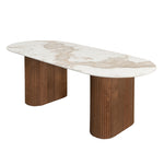 Design eettafel Urban Chique Ceramic Marble / Walnut Veneer