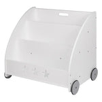 BukkitBow - Boekenkast voor Kinderen - Lage boekenkast met Wielen en Staande Vakken - (57CM Hoog)