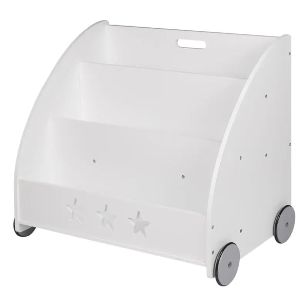 BukkitBow - Boekenkast voor Kinderen - Lage boekenkast met Wielen en Staande Vakken - (57CM Hoog)