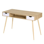 BukkitBow - Bureau met 2 Laden en Open Compartiment - Stevig Eikenhout Materiaal - 120x58cm