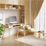 BukkitBow - Bureau met 2 Laden en Open Compartiment - Stevig Eikenhout Materiaal - 120x58cm