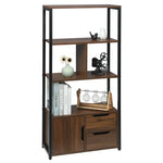 BukkitBow - Compacte Boekenkast - Open Modern Design - Multifunctioneel - 2-in-1 Planken en Lades - 58x24x120CM