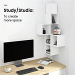 BukkitBow - Hoekplanken / Wandkast - Moderne Kubus boekenkast - Opberg- en Decoratieplank - 48x120x48CM