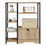 BukkitBow - Houten Boekenkast met 6 Planken en 1 Deur - Moderne Boekenkast - Voor Woonkamer / Kantoor / Keuken - 80x35x97CM