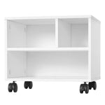 BukkitBow - Houten Kantoorkast / Printerkast met 3 Vakken en Wielen (40x35x30CM)