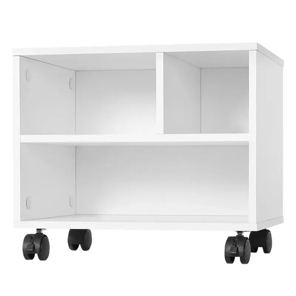 BukkitBow - Houten Kantoorkast / Printerkast met 3 Vakken en Wielen (40x35x30CM)