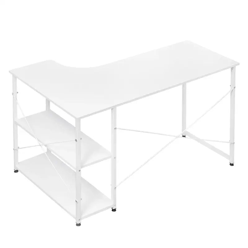 BukkitBow - Industrieel Bureau - Compact Hoekbureau met 2 Planken Opbergruimte - 120x74cm