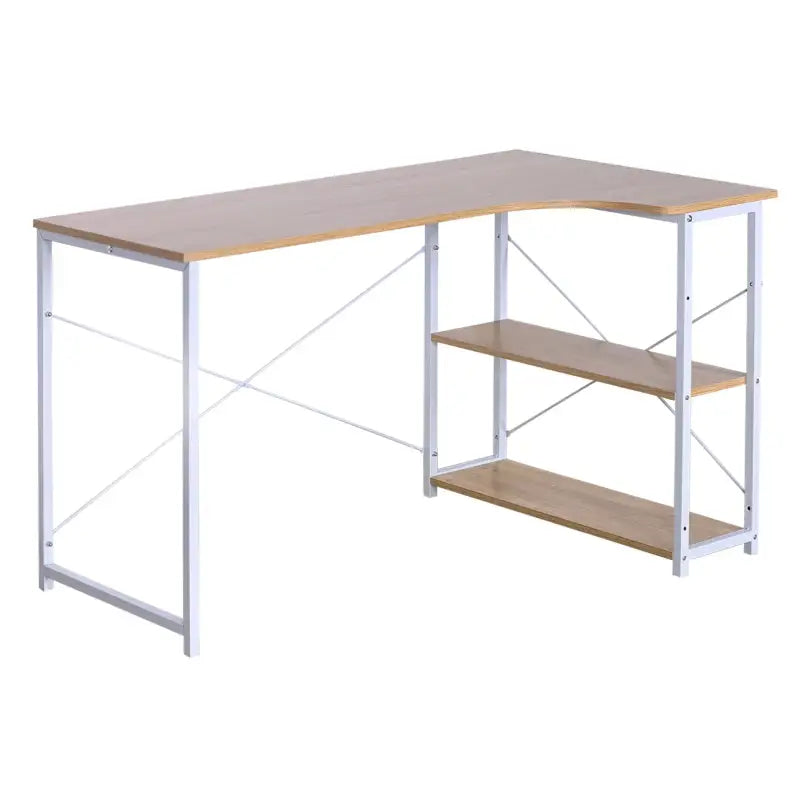 BukkitBow - Industrieel Bureau - Compact Hoekbureau met 2 Planken Opbergruimte - 120x74cm