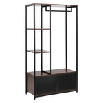 BukkitBow - Industriële Kapstok met Opbergvakken - Vintage Kledingrek met Planken en Deuren - Eenvoudige Montage - 90x40x167CM