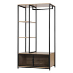 BukkitBow - Industriële Kapstok met Opbergvakken - Vintage Kledingrek met Planken en Deuren - Eenvoudige Montage - 90x40x167CM