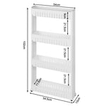 BukkitBow - Kleine Keukenwagen / Smal Rek op Wielen - Geschikt voor Keuken / Woonkamer of Badkamer - 3 of 4 Lagen opslag