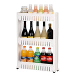 BukkitBow - Kleine Keukenwagen / Smal Rek op Wielen - Geschikt voor Keuken / Woonkamer of Badkamer - 3 of 4 Lagen opslag