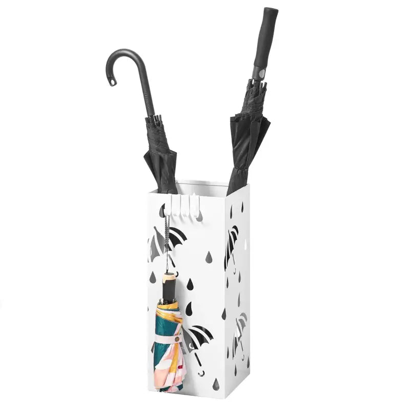 BukkitBow - Metalen Paraplustandaard - Roestvrij en Duurzaam - met Paraplu en Regendruppels Ontwerp - Multifunctioneel Gebruik - 20x20x49cm