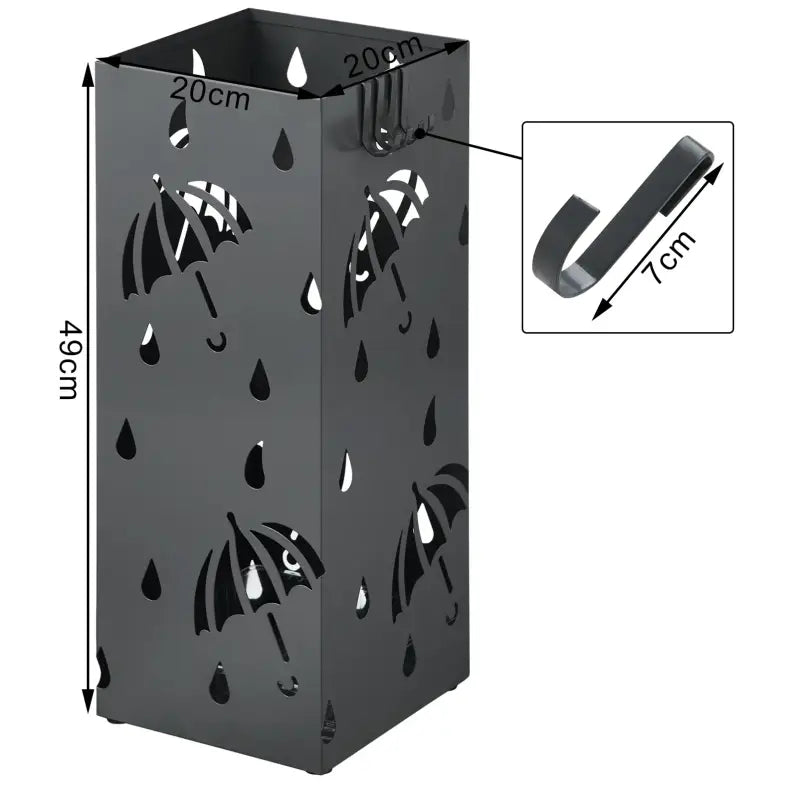 BukkitBow - Metalen Paraplustandaard - Roestvrij en Duurzaam - met Paraplu en Regendruppels Ontwerp - Multifunctioneel Gebruik - 20x20x49cm