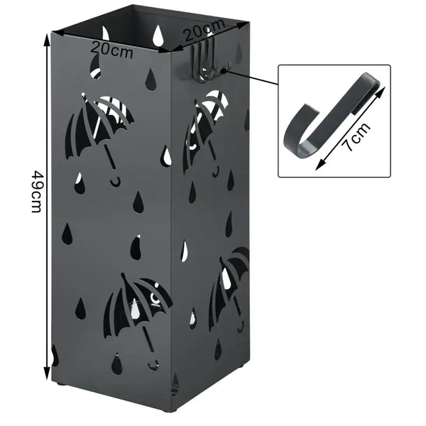 BukkitBow - Metalen Paraplustandaard - Roestvrij en Duurzaam - met Paraplu en Regendruppels Ontwerp - Multifunctioneel Gebruik - 20x20x49cm