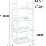 BukkitBow - Moderne Open Planken/Kast - 5 Laags Opslag - Stevig & Duurzaam - Veelzijdig Design - 60x27.5x160 cm