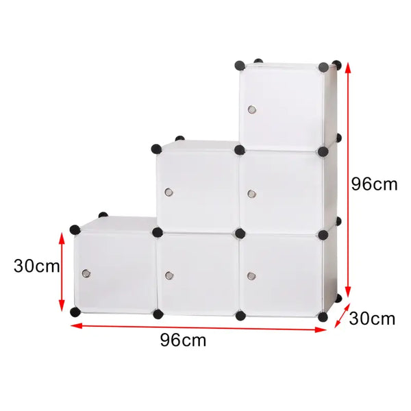 BukkitBow - Modulaire Opslagkubussen met Deuren - 6 Compartimenten - Aanpasbaar Design - 96x96x30cm