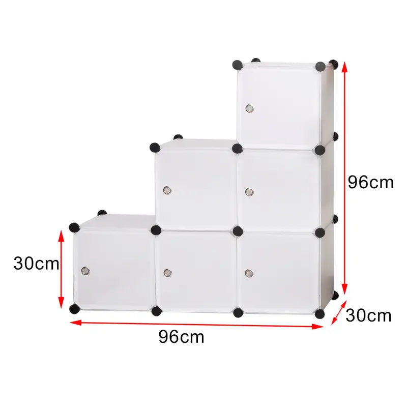 BukkitBow - Modulaire Opslagkubussen met Deuren - 6 Compartimenten - Aanpasbaar Design - 96x96x30cm