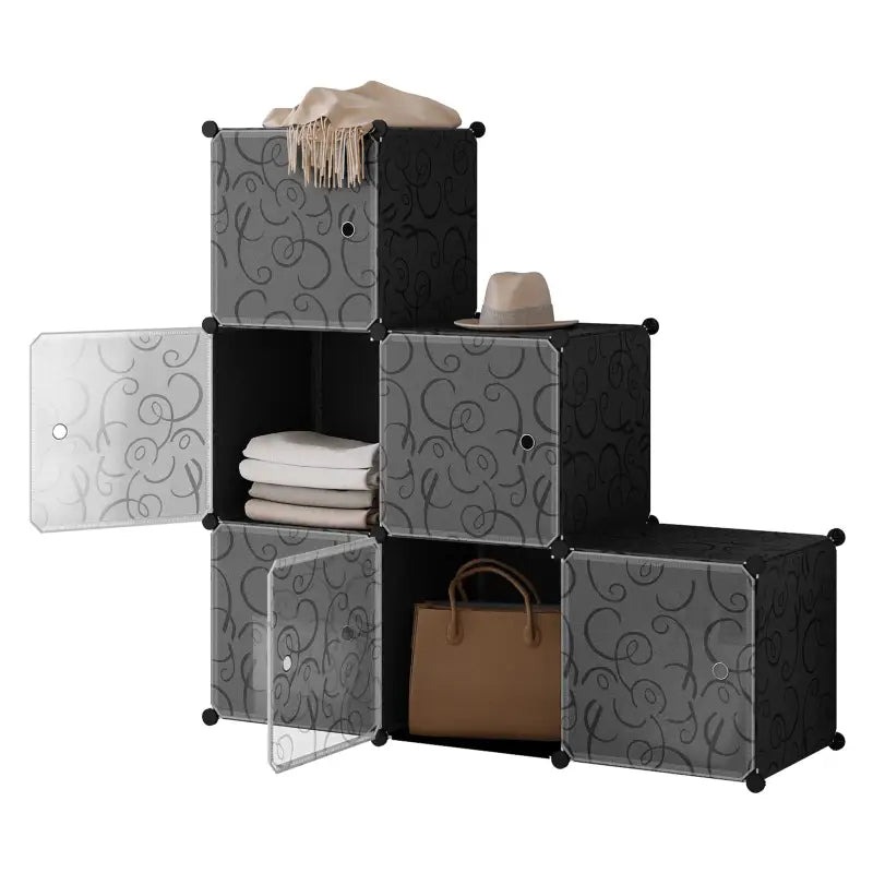 BukkitBow - Modulaire Schoenenkast - met 6 Kubussen - Stevig en Ruimtebesparend - Flexibel Ontwerp - 35x35x35cm