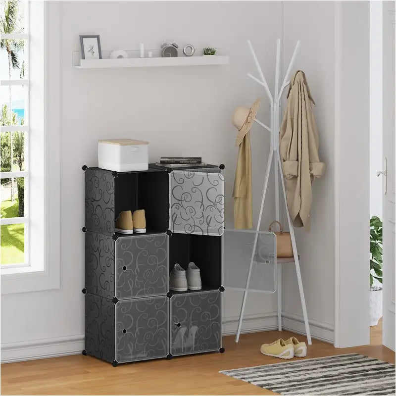 BukkitBow - Modulaire Schoenenkast - met 6 Kubussen - Stevig en Ruimtebesparend - Flexibel Ontwerp - 35x35x35cm