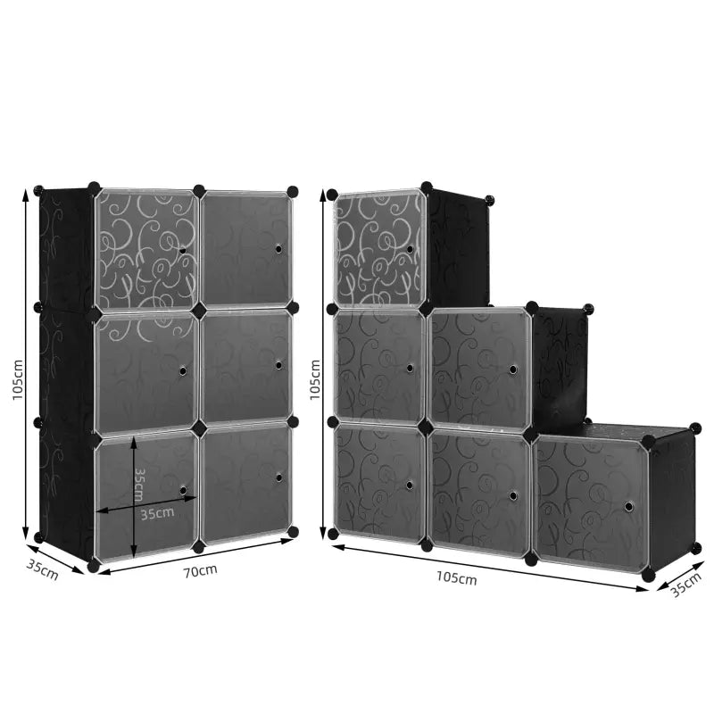 BukkitBow - Modulaire Schoenenkast - met 6 Kubussen - Stevig en Ruimtebesparend - Flexibel Ontwerp - 35x35x35cm