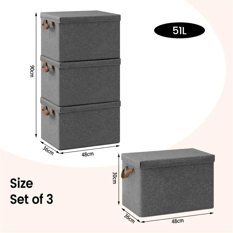 BukkitBow - Opbergdoos met Handvaten - Stoffen Opbergbox - Stapelbaar en Stevig