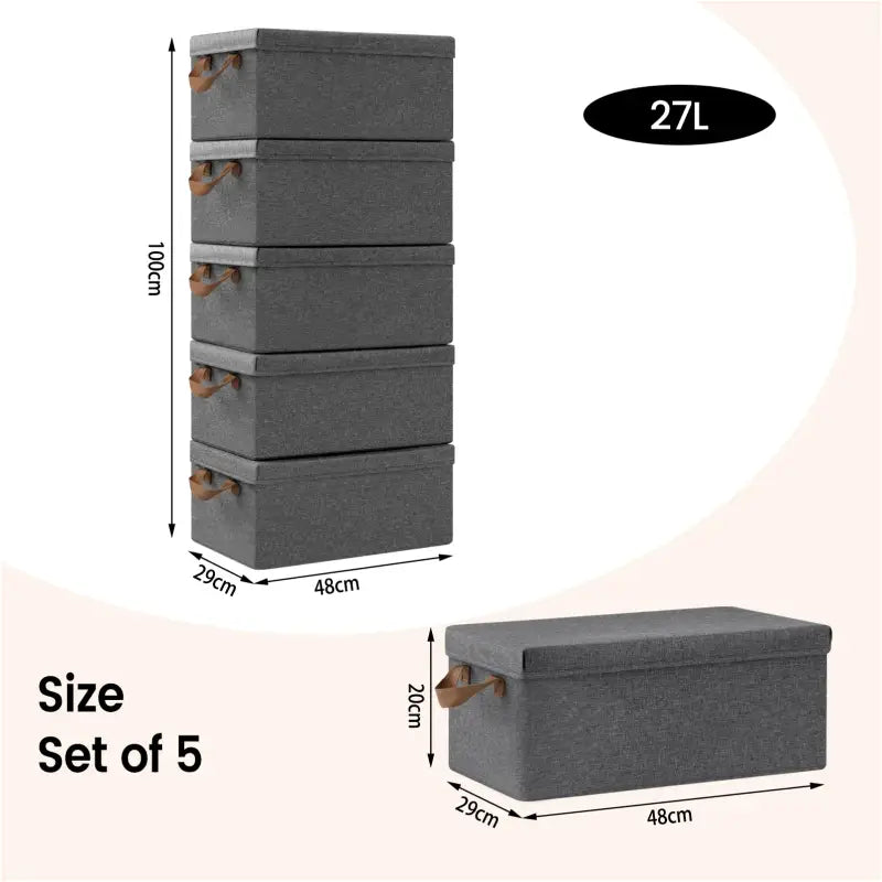 BukkitBow - Opbergdoos met Handvaten - Stoffen Opbergbox - Stapelbaar en Stevig