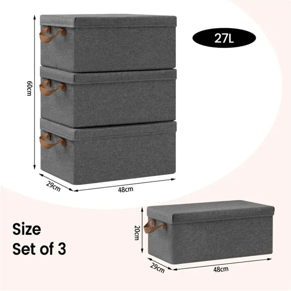 BukkitBow - Opbergdoos met Handvaten - Stoffen Opbergbox - Stapelbaar en Stevig