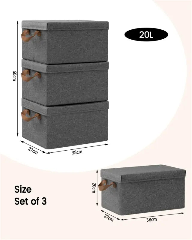 BukkitBow - Opbergdoos met Handvaten - Stoffen Opbergbox - Stapelbaar en Stevig