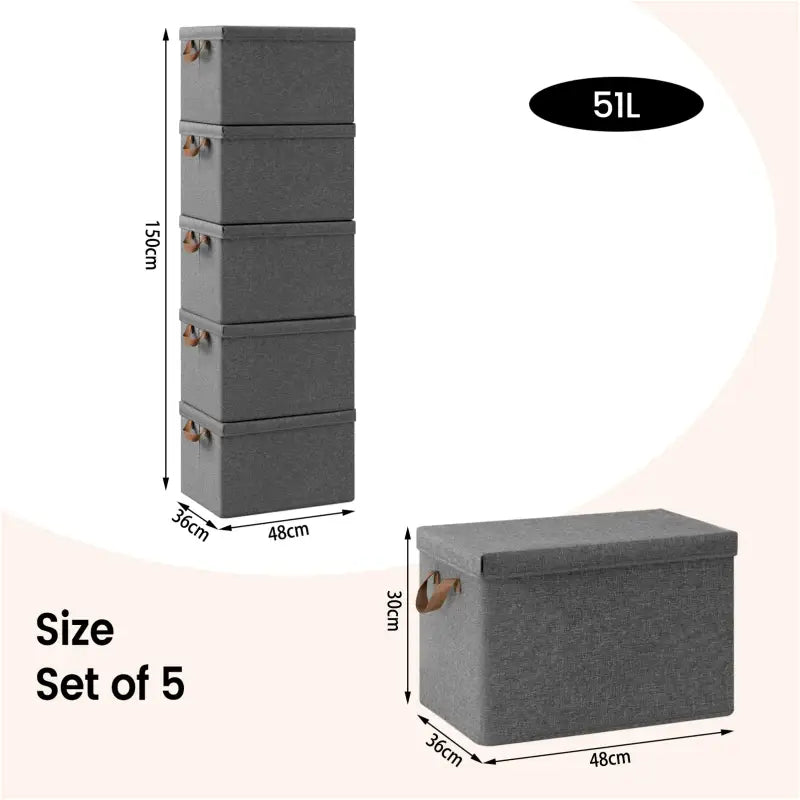 BukkitBow - Opbergdoos met Handvaten - Stoffen Opbergbox - Stapelbaar en Stevig