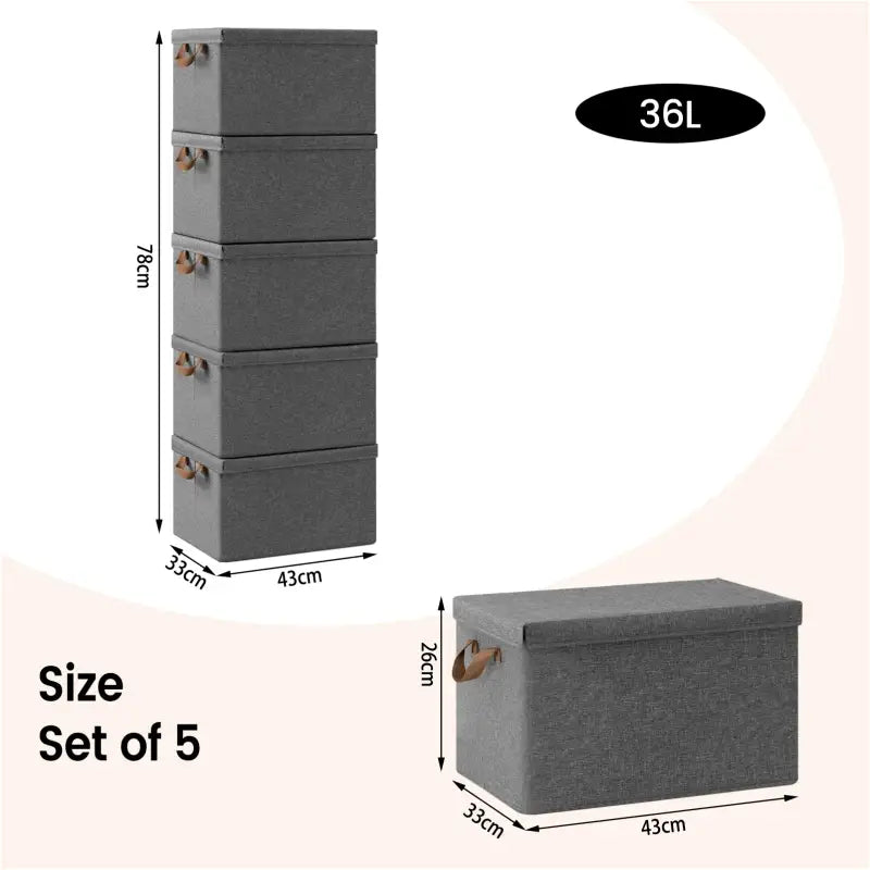 BukkitBow - Opbergdoos met Handvaten - Stoffen Opbergbox - Stapelbaar en Stevig