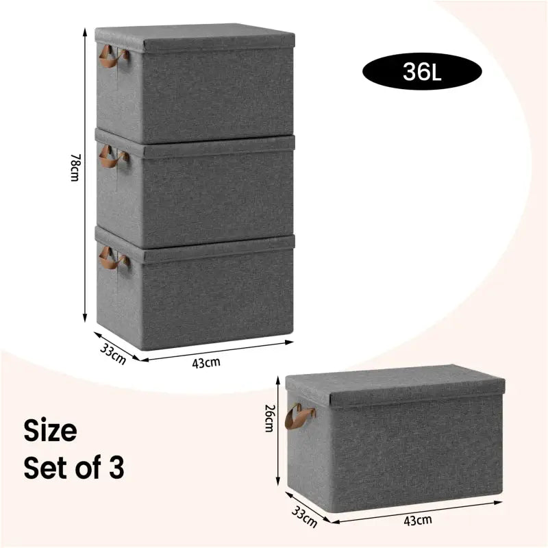 BukkitBow - Opbergdoos met Handvaten - Stoffen Opbergbox - Stapelbaar en Stevig