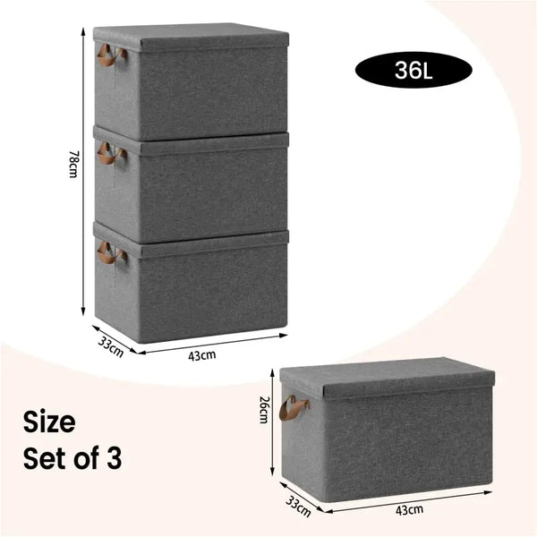 BukkitBow - Opbergdoos met Handvaten - Stoffen Opbergbox - Stapelbaar en Stevig