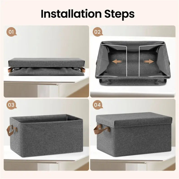 BukkitBow - Opbergdoos met Handvaten - Stoffen Opbergbox - Stapelbaar en Stevig