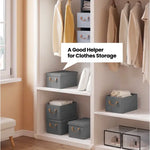 BukkitBow - Opvouwbare Opbergdozen - Polyester/Metaal/ - Met Deksel en Handvatten - Set van 3 Stuks - Grijs