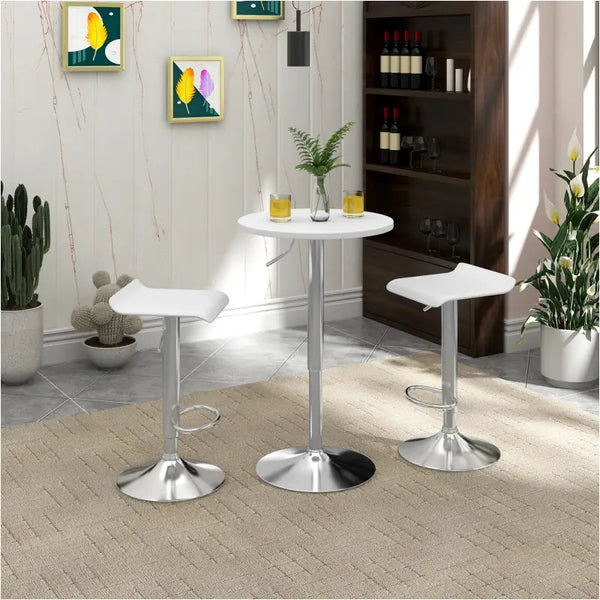 BukkitBow - Ronde Bartafel - MDF en Metaal - In Hoogte Verstelbaar en Draaibaar - Wit of Zwart - 52cm Diameter