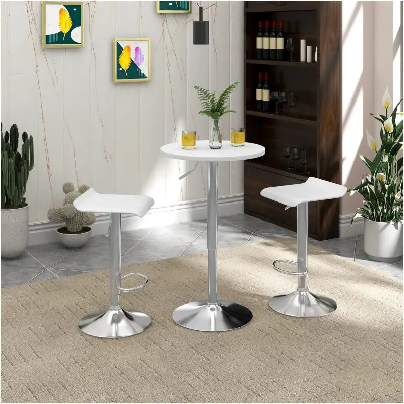 BukkitBow - Ronde Bartafel - MDF en Metaal - In Hoogte Verstelbaar en Draaibaar - Wit of Zwart - 52cm Diameter