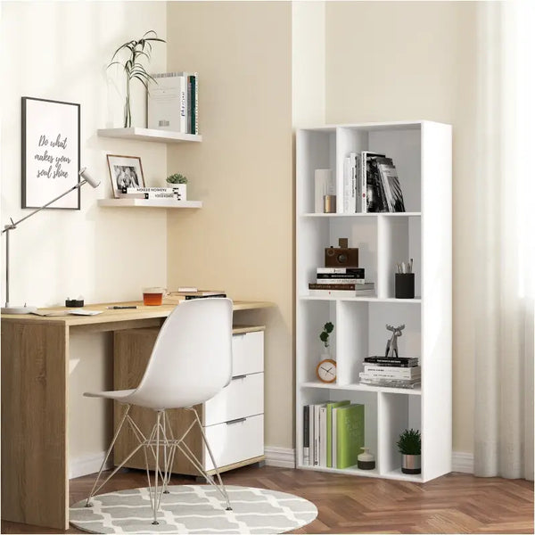 BukkitBow - Ruime Boekenkast - 8 Vakken - Duurzaam & Stevig - Ruimte-efficiënt - 60x143x29cm