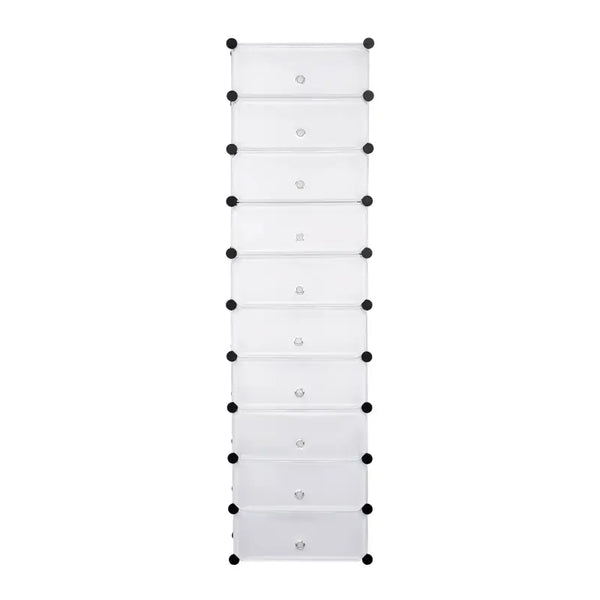 BukkitBow - Schoenen Opbergkast met 10 Compartimenten - Stevig Ontwerp - Multifunctioneel - 48x173x36CM