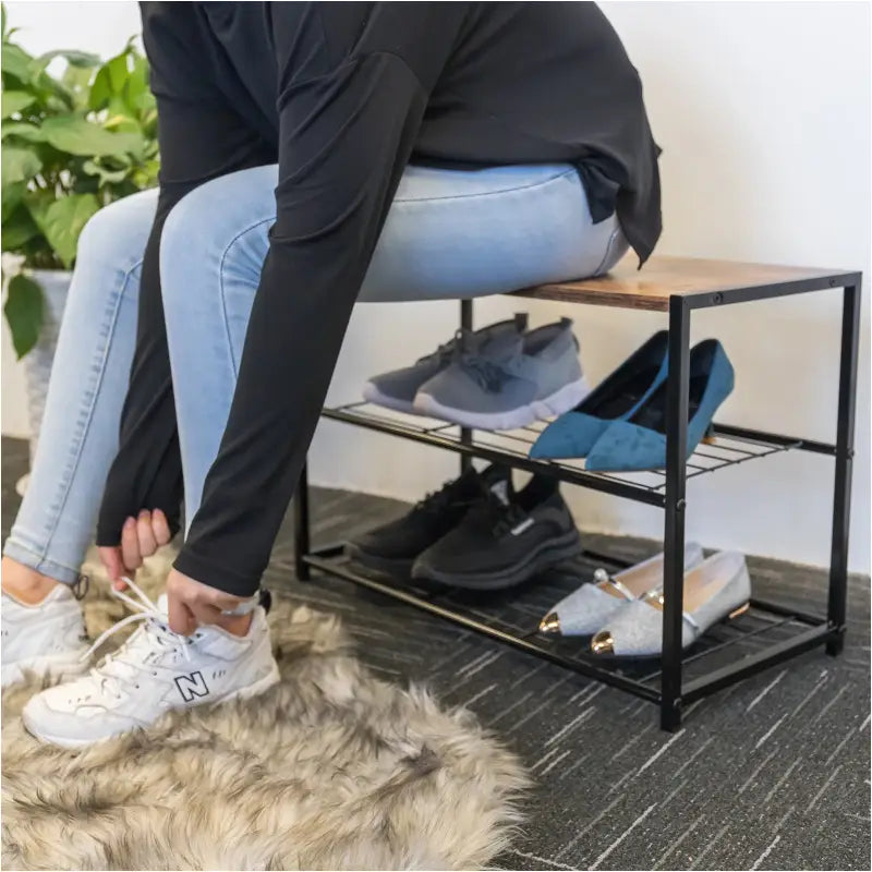 BukkitBow - Schoenenrek met Plank - Stevig en Stabiel - Geschikt als Decoratie Tafel - Multifunctioneel - 63x30x43cm