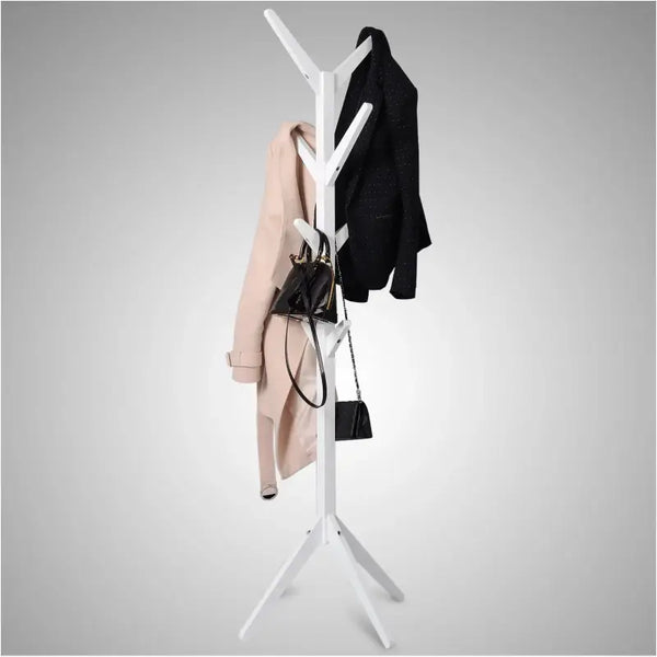 BukkitBow - Staande Kapstok - met 8 Haken - Hoge Kwaliteit Materiaal - Gemakkelijk Montage - 43x43x180CM