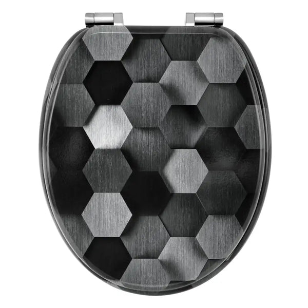 BukkitBow - Toiletbril met Softclose - Toiletbril / Toiletzitting met Print - Antibacterieel - V6