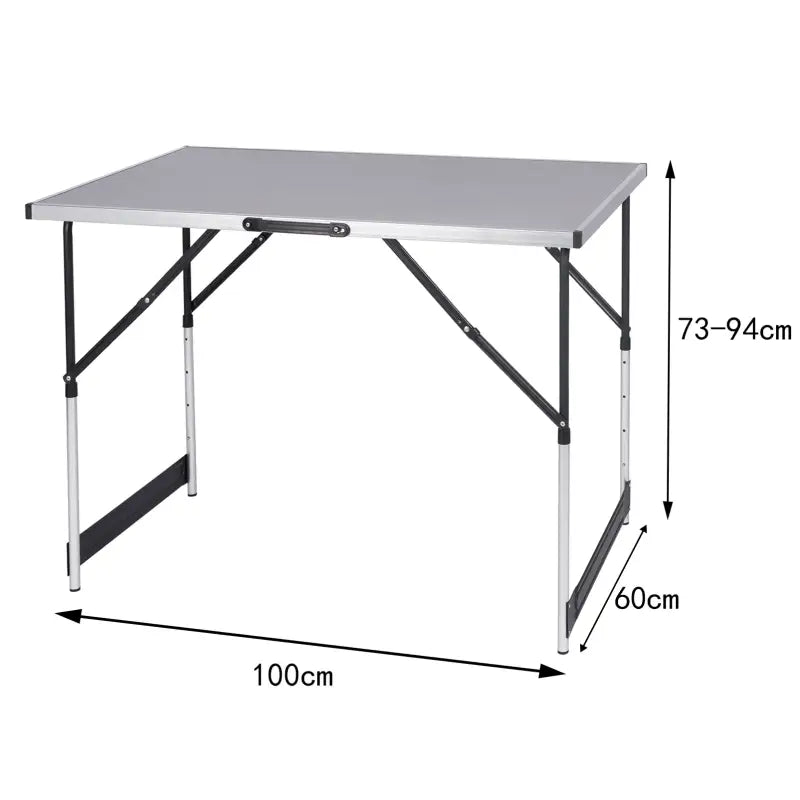 BukkitBow - Verstelbare Campingtafel - 30kg Draagvermogen - Lichtgewicht en Opvouwbaar - 100x73-94x60cm