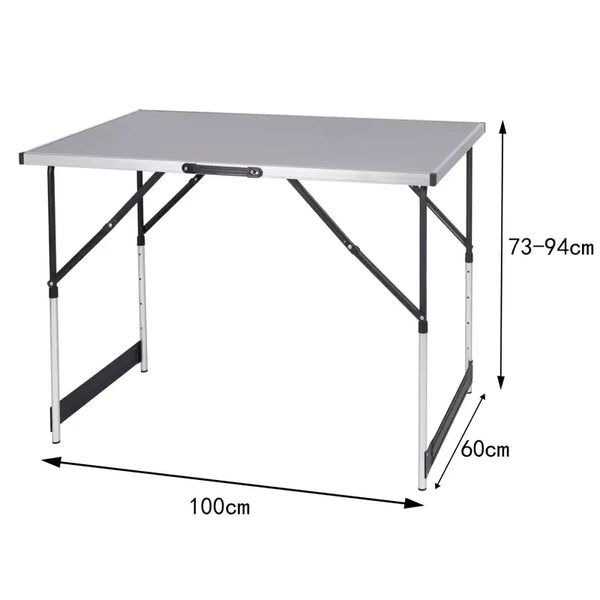 BukkitBow - Verstelbare Campingtafel - 30kg Draagvermogen - Lichtgewicht en Opvouwbaar - 100x73-94x60cm