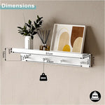 BukkitBow - Wandplank in Barokstijl - Stevig MDF Hout - Onzichtbare Installatie - Met 4 Haken